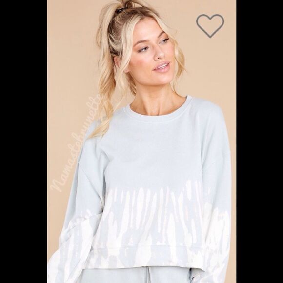 Nwt SMALL ICED BLUE LONG SLEEVE TIE DYE PULLOVER TOP - Picture 7 of 16